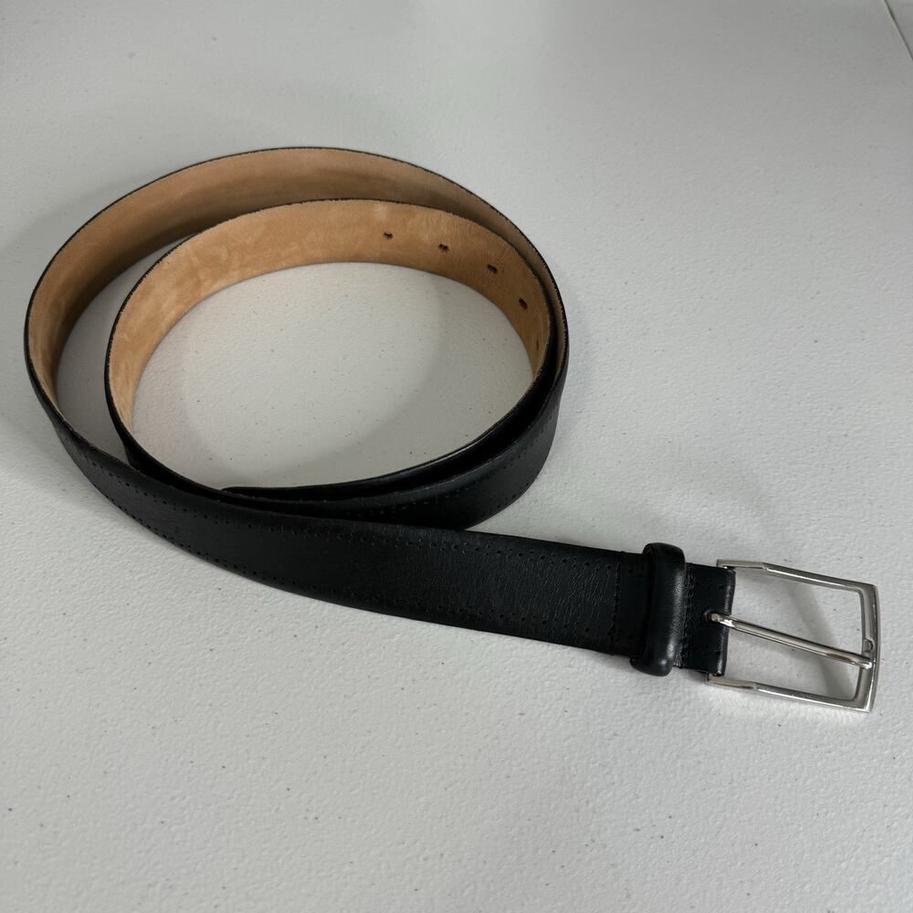 Allen Edmonds Leather Dress Belt Mens 44/110 Black Calfskin Classic Preppy 38501